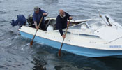 Bob and Chris in boat