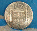 Silver 8 Reale coin.