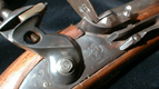 Close up of pistol firing mechanism.